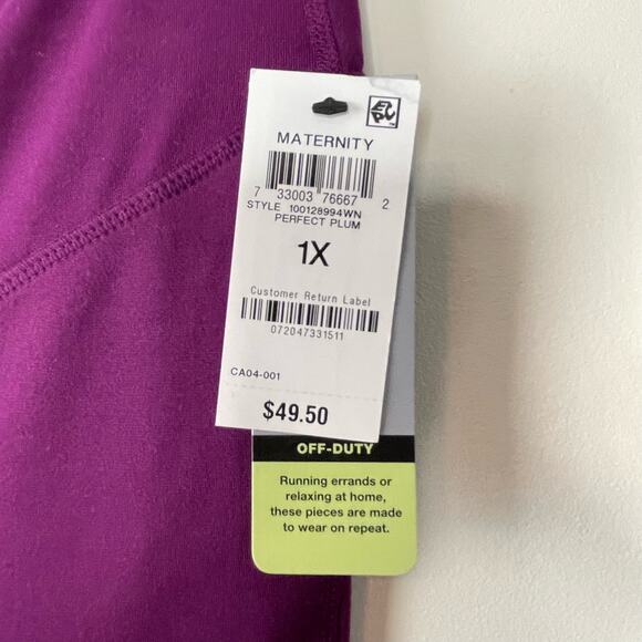 ID Ideology Perfect Plum Maternity Ankle Leggings NWT Plus Size 1X - Picture 6 of 7